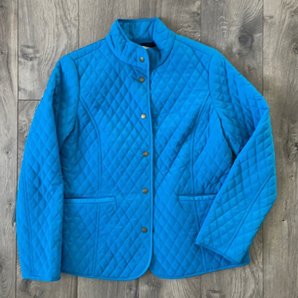 Beautiful Blue Quilted Jackets by Talbots Size Small Petite